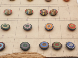 1926 Sample card (43) Czech antique glass buttons geometric floral Deco