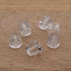 Lot (6) Czech antique cone faceted crystal clear glass beads 10mm