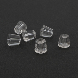 Lot (6) Czech antique cone faceted crystal clear glass beads 10mm