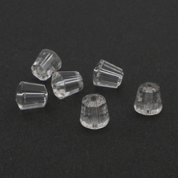 Lot (6) Czech antique cone faceted crystal clear glass beads 10mm