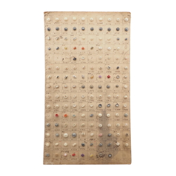 1915 Sample card (142) Czech antique glass buttons hand painted pearl dimi