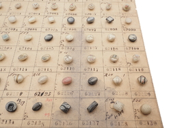 1915 Sample card (142) Czech antique glass buttons hand painted pearl dimi