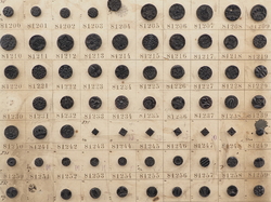 Sample card (143) Czech antique black glass buttons