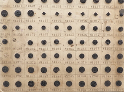 Sample card (143) Czech antique black glass buttons