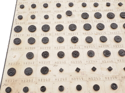 Sample card (143) Czech antique black glass buttons