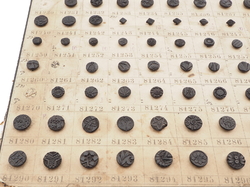 Sample card (143) Czech antique black glass buttons