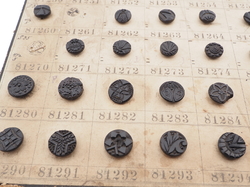 Sample card (143) Czech antique black glass buttons