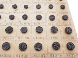 Sample card (143) Czech antique black glass buttons