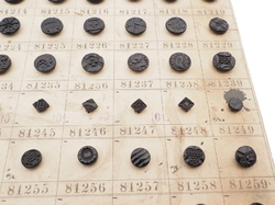 Sample card (143) Czech antique black glass buttons