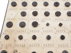 Sample card (143) Czech antique black glass buttons