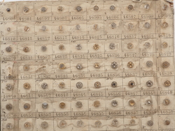 Sample card (147) Czech antique glass buttons gold gilt lustre crystal dimi