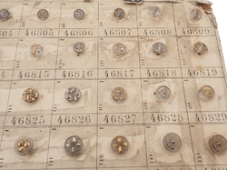 Sample card (147) Czech antique glass buttons gold gilt lustre crystal dimi
