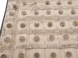Sample card (147) Czech antique glass buttons gold gilt lustre crystal dimi