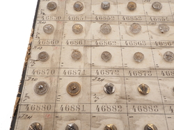 Sample card (147) Czech antique glass buttons gold gilt lustre crystal dimi