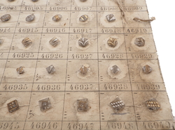 Sample card (147) Czech antique glass buttons gold gilt lustre crystal dimi