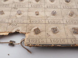 Sample card (147) Czech antique glass buttons gold gilt lustre crystal dimi
