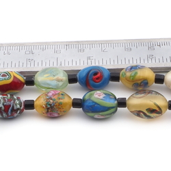 Vintage Czech necklace lampwork dragons breath glass beads