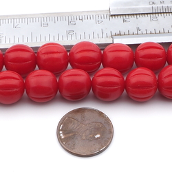 Vintage Czech necklace red melon glass beads