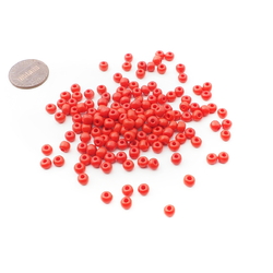 Lot (125) Vintage Czech red rondelle glass seed beads 3-4mm