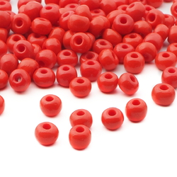 Lot (125) Vintage Czech red rondelle glass seed beads 3-4mm