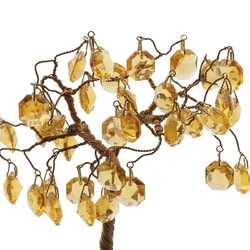 Vintage Czech topaz glass chandelier prism wired tree ornament