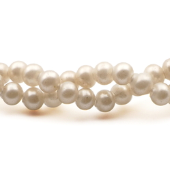 Vintage Czech 2 strand choker necklace round pearl plastic beads