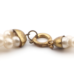 Vintage Czech 2 strand choker necklace round pearl plastic beads