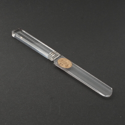 Antique Czechoslovakian crystal clear glass knife 6.75"