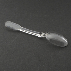 Antique Czechoslovakian crystal clear glass tea spoon 4.4"