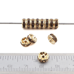 Lot 144 pcs 7 mm Czech Smoky Topaz Rhinestone Rondelles spacer beads jewelry making 
