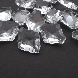 Large Czech vintage baroque clear glass rhinestone prism 47x36mm