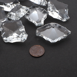 Large Czech vintage baroque clear glass rhinestone prism 47x36mm