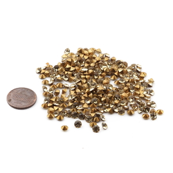 Lot (275) Czech vintage round faceted citrine glass rhinestones 5mm