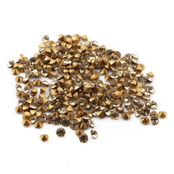 Lot (275) Czech vintage round faceted citrine glass rhinestones 5mm