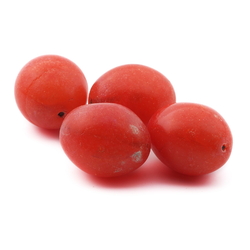 Lot (4) extra large Czech 1900's antique oval red fruit glass beads 29mm