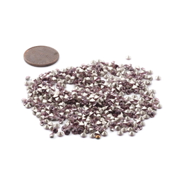 Lot (600) Czech vintage foiled pale purple round glass rhinestones 3mm
