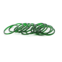 Lot (12) antique Czech green glass bangles hoops rings 2"