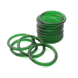 Lot (12) antique Czech green glass bangles hoops rings 2"