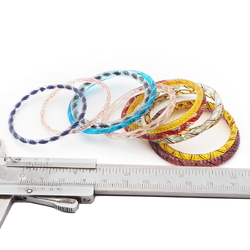 Lot (11) antique Czech assorted filigree bicolor lampwork small glass bangles hoop