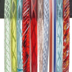 Lot (10) antique Czech assorted filigree bicolor lampwork glass bangles hoop