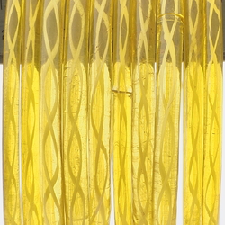 Lot (10) rare antique Czech filigree spiral lampwork yellow glass bangles 