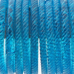 Lot (10) antique Czech multicolor filigree spiral blue twist lampwork glass bangles 1.5"