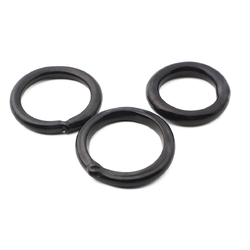 Lot (3) antique Czech mini black glass bangles hoops