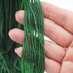 Master Hank Green mate frost bugle glass beads 310g 12/0 Vintage Czech