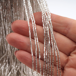 Master Hank clear crystal silver lined bugle seed glass beads 500g 14/0 Vintage Czech