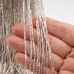Master Hank clear crystal silver lined bugle seed glass beads 500g 14/0 Vintage Czech