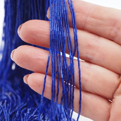 Master Hank sapphire blue bugle seed glass beads 90g 17/0 Vintage Czech
