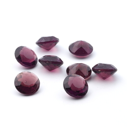 Lot (8) large Czech vintage round faceted purple amethyst glass rhinestones 13mm