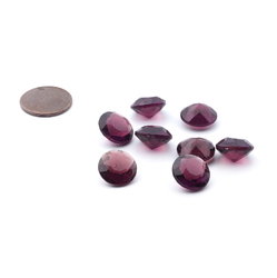 Lot (8) large Czech vintage round faceted purple amethyst glass rhinestones 13mm