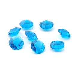 Lot (8) large Czech vintage round faceted blue glass rhinestones 14mm